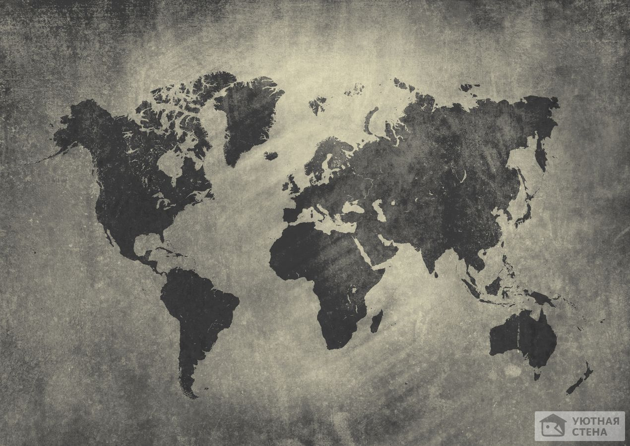 Минималистичная карта мира в винтажном стиле