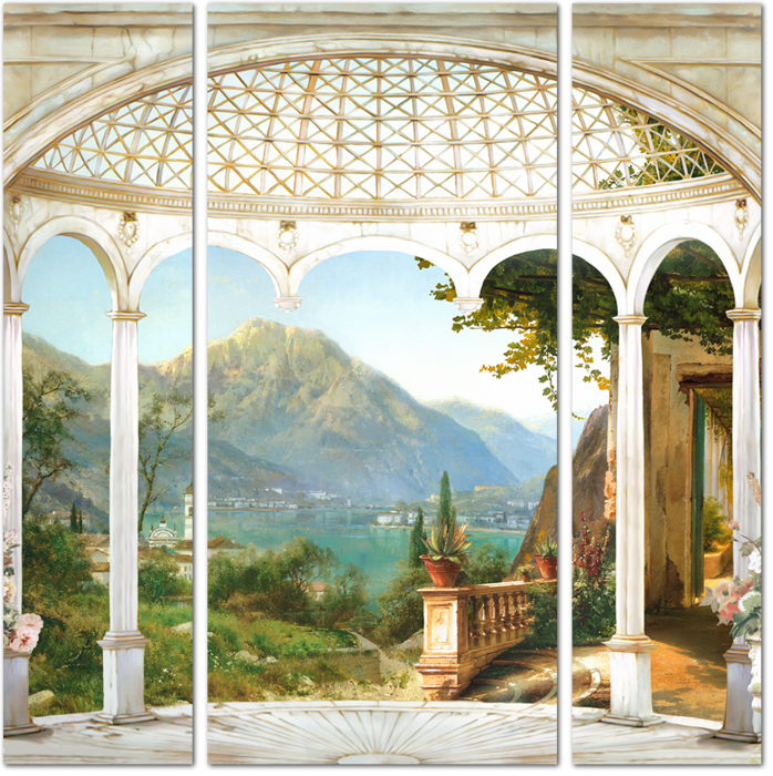 Купольная арка с видом на восхитительный пейзаж