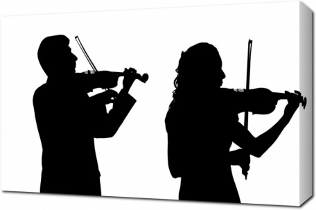 Силуэты музыкантов со скрипками