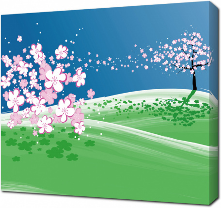 Ветер уносит цветки сакуры