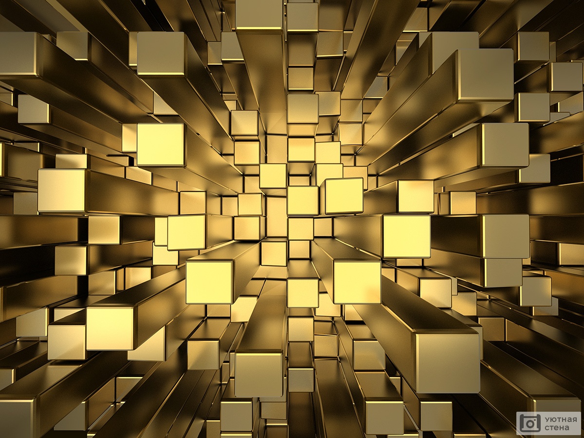 Золотые 3D кубы
