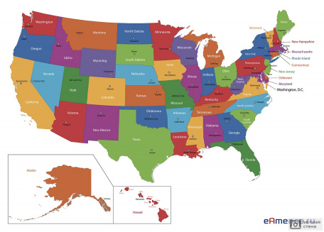 Карта штатов Америки