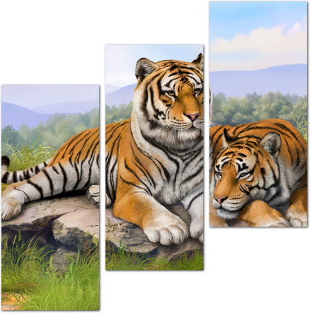 Фреска тигры