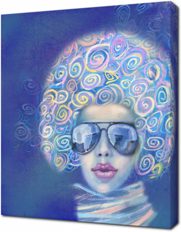 Абстрактное изображение с женщиной в очках