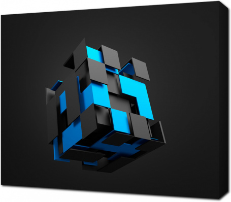 Черно-синий куб 3D