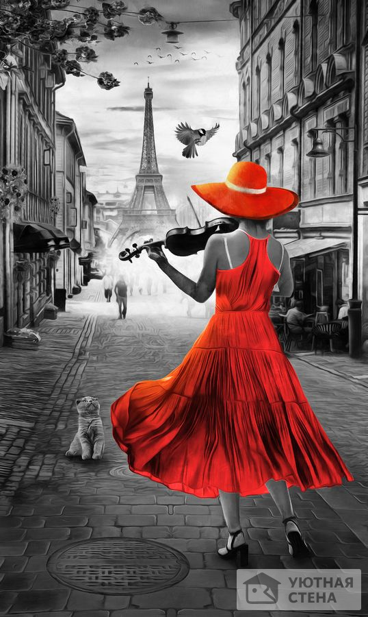 Девушка со скрипкой в Париже