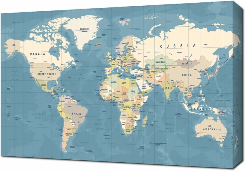 Политическая карта мира на английском языке