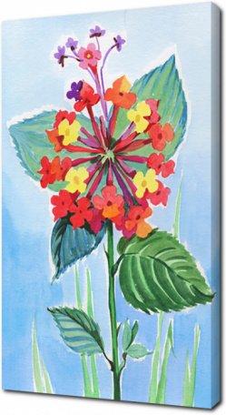 Натюрморт гуашью с цветком