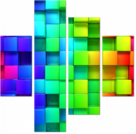 Фон с цветными 3D кубиками