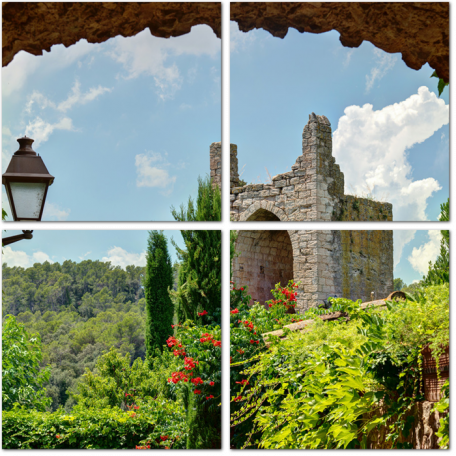 Вид из окна на крепость, Коста Брава, Испания