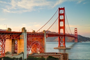 Мост Золотые ворота на рассвете, Сан-Франциско