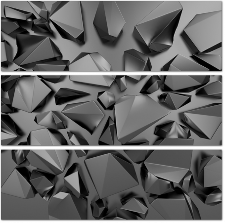 Черно-белые кристаллы 3D