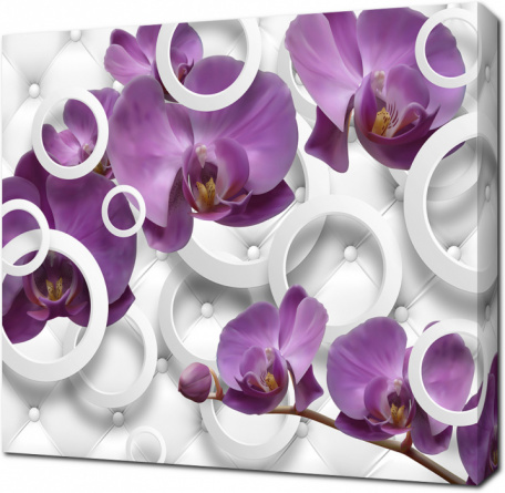 Фиолетовые орхидеи с абстракцией