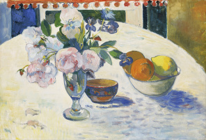 Поль Гоген - Цветы и чаша с фруктами
