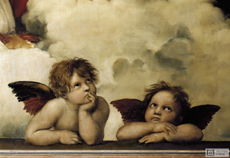 Рафаэль Санти - Два ангела (низ картины Сикстинская Мадонна)