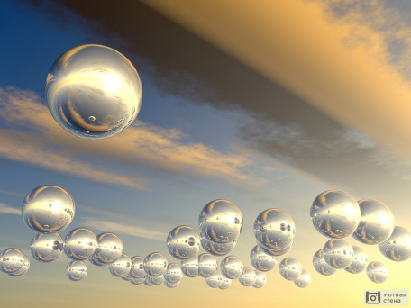 3D шары в небе