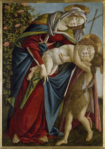 Сандро Боттичелли - Мадонна с младенцем и юным Иоанном Крестителем