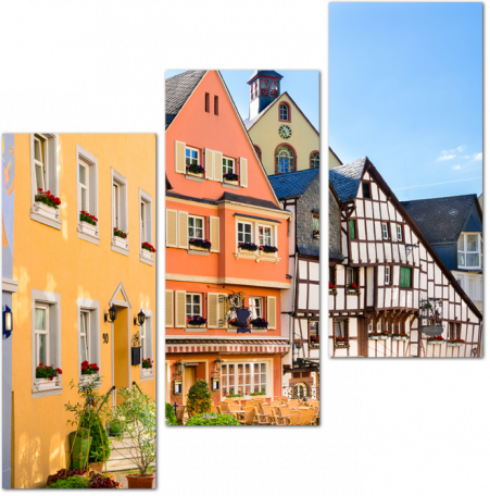 Разноцветные дома немецких улочек