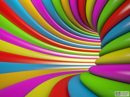 Разноцветный 3D туннель