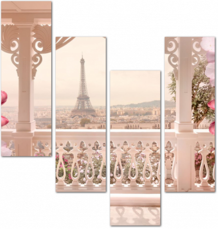 Балкон с цветами в Париже