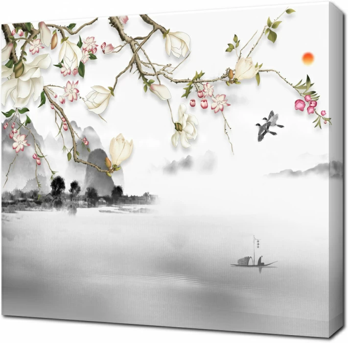 Весенний пейзаж с  ветками