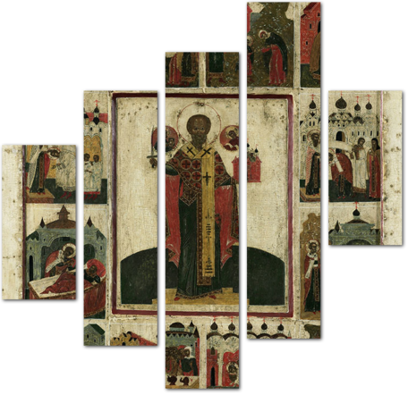 Св. Николай Можайский с житием, ок.1600 г.