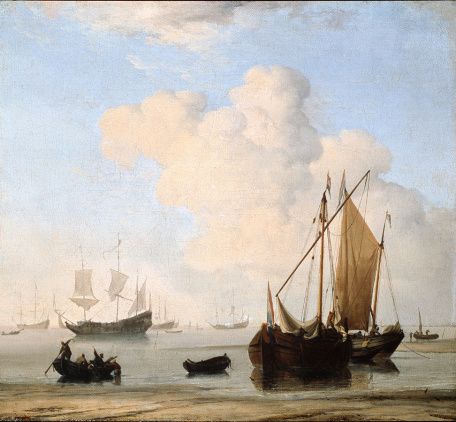 Виллем ван де Вельде младший — Яхта и другие суда в штиль