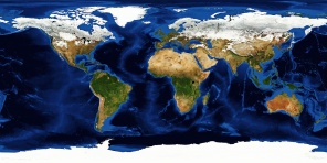Карта мира со спутника зимой