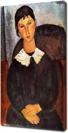 Амедео Модильяни - Эльвира. Портрет девушки с белом воротничком