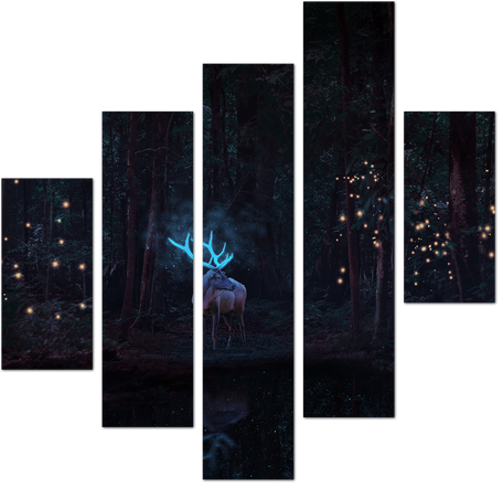 Волшебный олень в тайном лесу