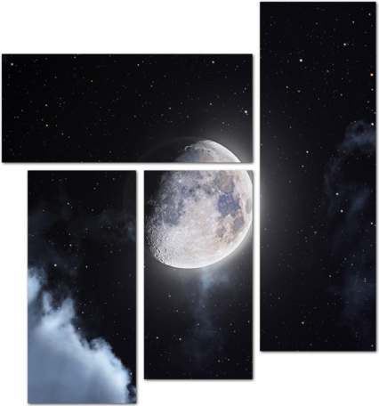 Луна в телескопе крупно