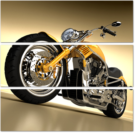 Мотоцикл на золотом фоне