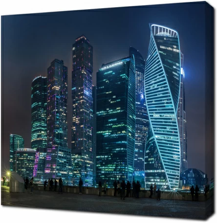 Москва-Сити в неоновом свете