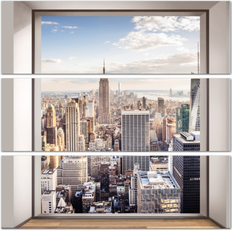 Современный Нью-Йорк из окна