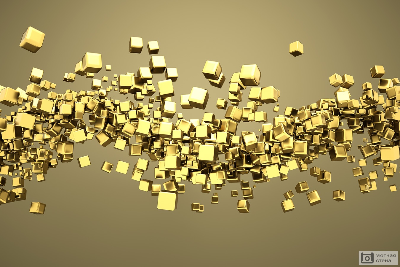 3D изображение с золотыми кубиками
