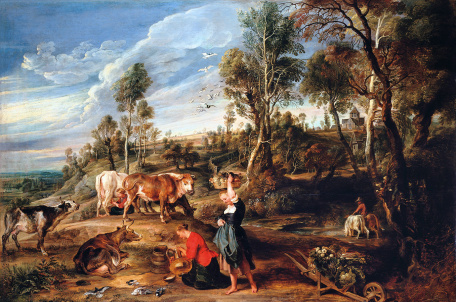 Питер Пауль Рубенс - Доярки со скотом в пейзаже