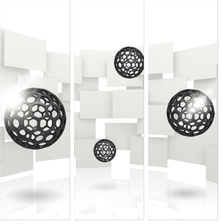 3D Парящие темные шары с отверстиями