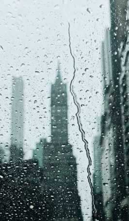 Большой город в дождливый день