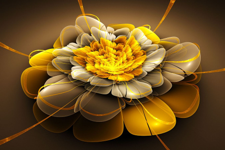 Золотой фрактальный цветок
