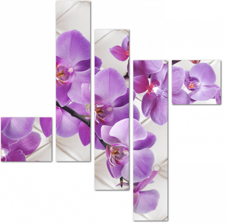 3D орхидея на кожаном фоне