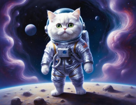 Кот в костюме астронавта