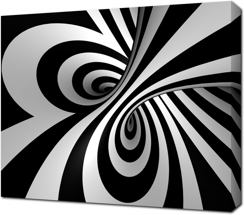 Картина на холсте Черно-белая 3D абстракция: - Арт. 020392 | Купить в  интернет-магазине - Уютная стена