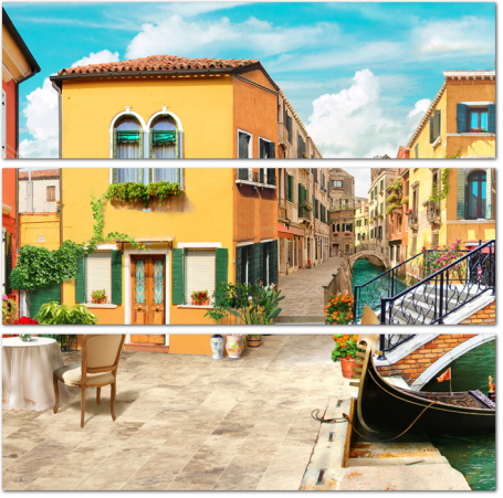 Яркие дома на улочках Венеции