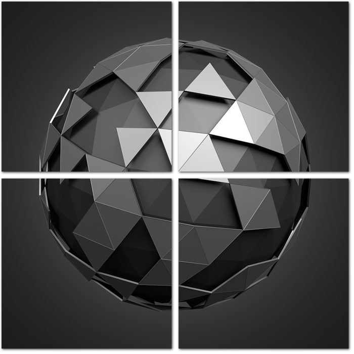 Черный шар 3D из треугольников