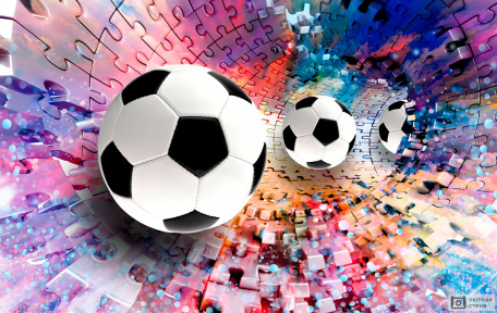 3D футбольный мяч и пазлы