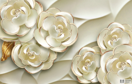 3D жемчужные розы