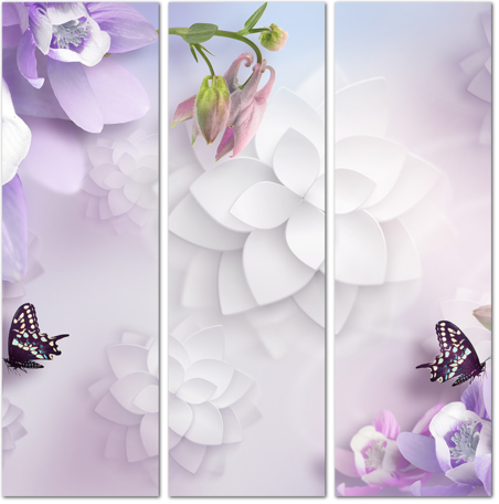 Фиолетовая композиция с цветами