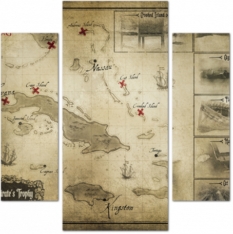 Пиратская карта сокровищ. Ассасин Крид