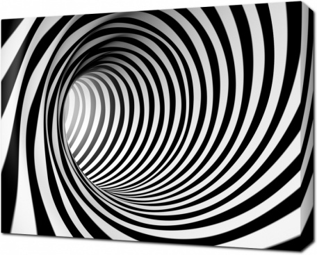 Полосатый черно-белый туннель 3D