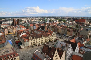 Вид сверху на Вроцлав. Польша